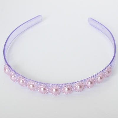 Designer Perlen Blüten Haarreif Haarschmuck Boho Haarreif Flieder - 3