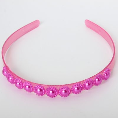 Designer Perlen Blüten Haarreif Haarschmuck Boho Haarreif Pink - 3