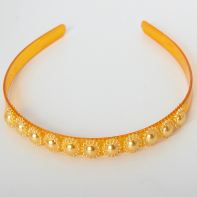 Designer Perlen Blüten Haarreif Haarschmuck Boho Haarreif Gelb - 3