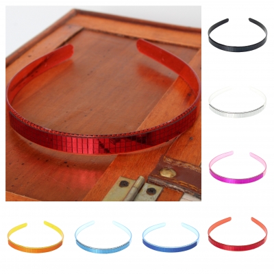 Designer Haarreif Spiegelnd Haarschmuck Boho Haarreif Blau Matt - 1