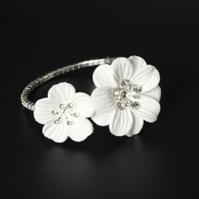 Straß Armband mit Blumen Armschmuck Armreif Kommunion - 1