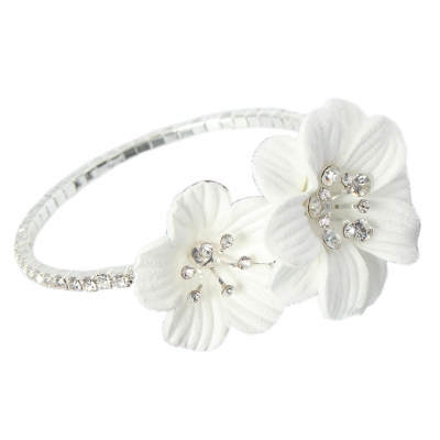 Straß Armband mit Blumen Armschmuck Armreif Kommunion - 2