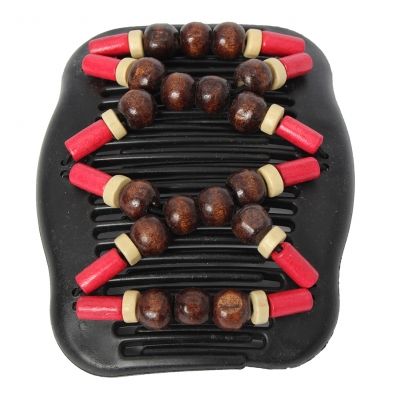 Trend African Hairclip Haarklammer Haarkamm Holzdesign Braun - 2