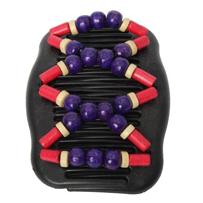 Trend African Hairclip Haarklammer Haarkamm Holzdesign Lila - 2