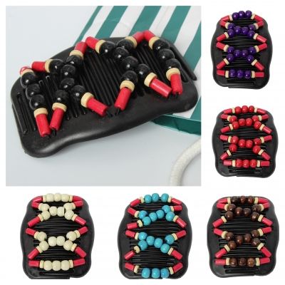 Trend African Hairclip Haarklammer Haarkamm Holzdesign Rot - 1