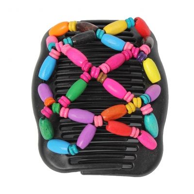 Trend African Hairclip Haarklammer Haarkamm Holzdesign Bunt 1 - 2