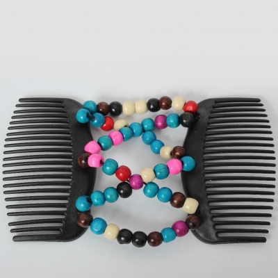 Trend African Hairclip Haarklammer Haarkamm Blüten Holzdesign Bunt 1 - 3