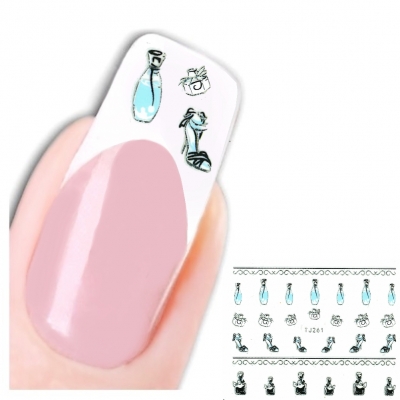 3D Nagel Sticker Nail Art Aufkleber Parfüm Pumps Design