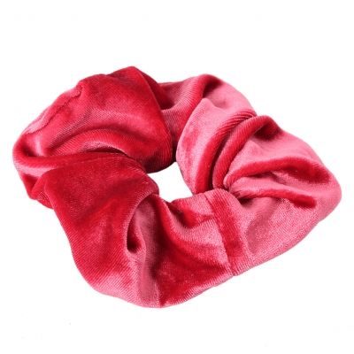 XXL Velour Samt Haargummi Zopfgummi Haarband Pferdesschwanz Scrunchie Altrosa - 2