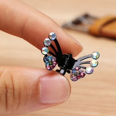 3 x Mini Haarklammern in Schmetterling Form mit Strass-Steinen bestückt - 5