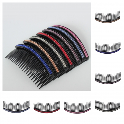 Strass Haarkamm Haarschmuck in der Farbe Rosa - 1