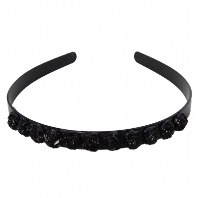 Designer Blüten Haarreif Haarschmuck Boho Haarreif Schwarz - 2