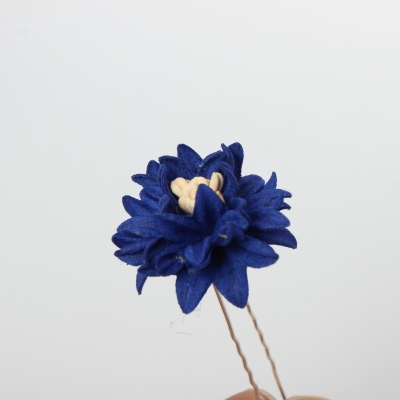2 Große Blumen Haarnadel Braut Kommunion Hochzeit Hairpin Blau - 3