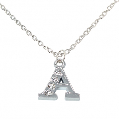 Halskette mit Strass Buchstaben Anhänger Buchstabe Buchstabe A - 2