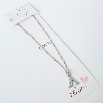 Halskette mit Strass Buchstaben Anhänger Buchstabe Buchstabe A - 3