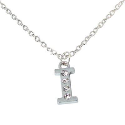 Halskette mit Strass Buchstaben Anhänger Buchstabe Buchstabe I - 2
