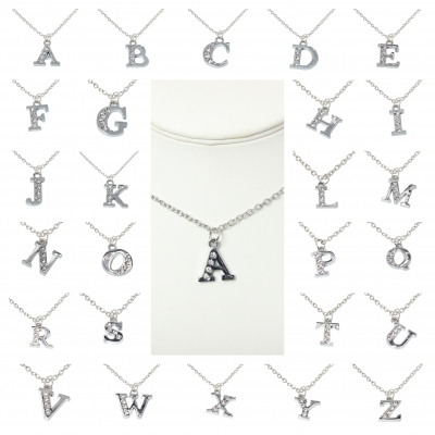 Halskette mit Strass Buchstaben Anhänger Buchstabe Buchstabe O - 1