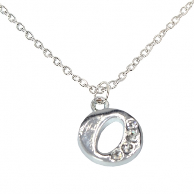 Halskette mit Strass Buchstaben Anhänger Buchstabe Buchstabe O - 2