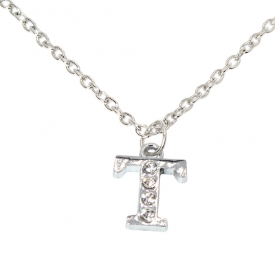 Halskette mit Strass Buchstaben Anhänger Buchstabe Buchstabe T - 2