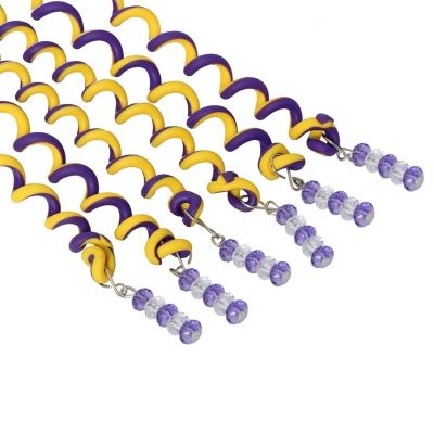 6 Haar Spiralen Bunt Frisurenhilfe Braider Flechten Styling-Zubehör mit Strass Lila - 2