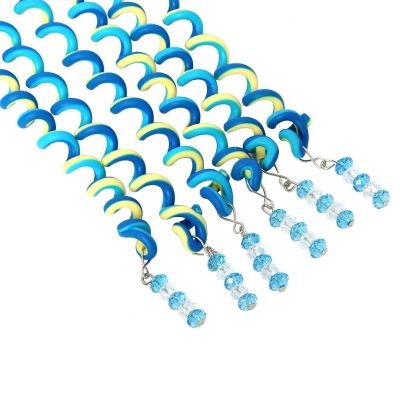 6 Haar Spiralen Bunt Frisurenhilfe Braider Flechten Styling-Zubehör mit Strass Blau - 2
