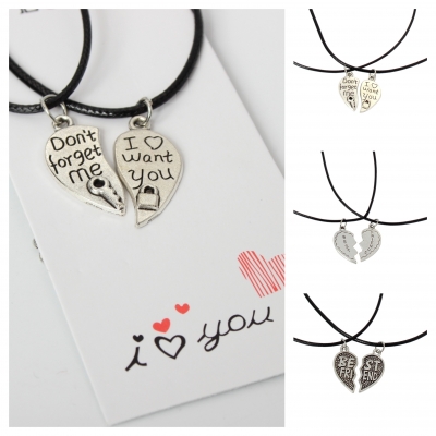 2 x Halskette BFF best friends Freundschaft Herz Anhänger Set Modell 3 - 1