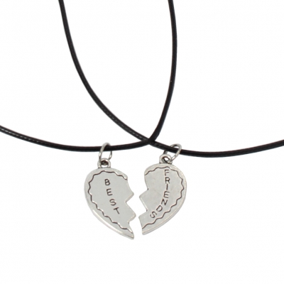 2 x Halskette BFF best friends Freundschaft Herz Anhänger Set Modell 3 - 2