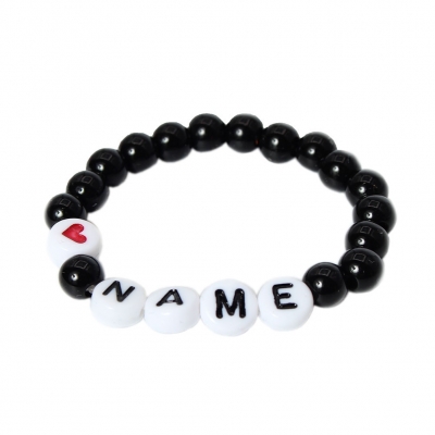 Baby Namensarmband Kinder Geschenkidee Buchstaben Armband Freundschaft Schwarz - 2
