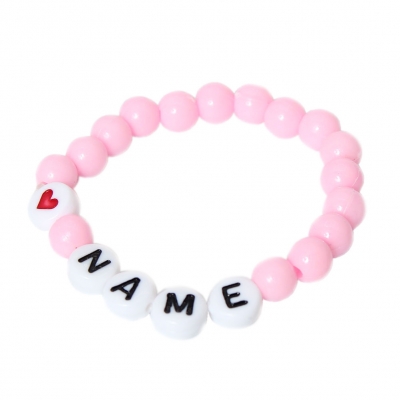 Baby Namensarmband Kinder Geschenkidee Buchstaben Armband Freundschaft Rosa - 2