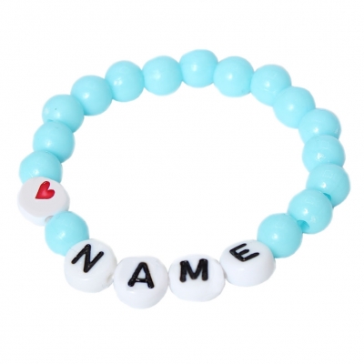Baby Namensarmband Kinder Geschenkidee Buchstaben Armband Freundschaft Blau - 2