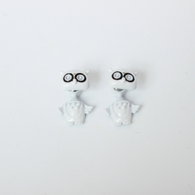 3D Fuchs Fox Eule Bär Ohrstecker Ohrringe Eule Weiß - 2