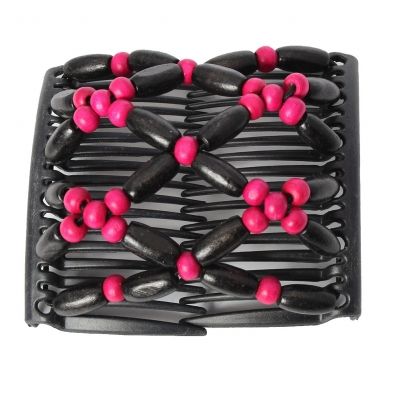 Trend African Hairclip Haarklammer Haarkamm Blüten Holzdesign Pink - 2