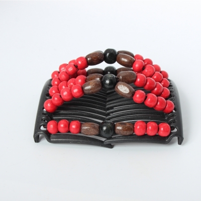 Trend African Hairclip Haarklammer Haarkamm Blüten Holzdesign Rot Braun Schwarz - 4
