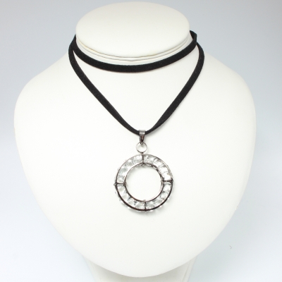 Gothic Choker Kropfband mit Straß Anhänger Modell 2 - Modell 2