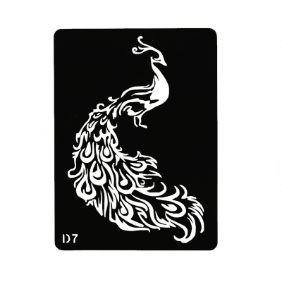Henna Tattoo Schablone Airbrush Stencil Selbstklebend Pfau Vogel - 1