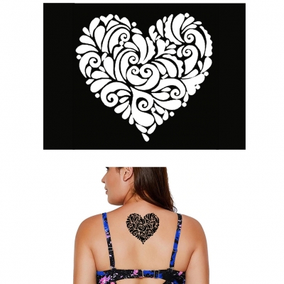 Henna Tattoo Schablone Airbrush Stencil Selbstklebend Herz Blume