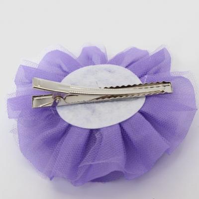 Mädchen Haarklammer Taufe Haarblume Lila - 2