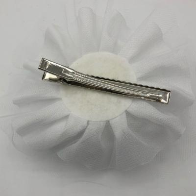 Mädchen Haarklammer Taufe Haarblume Weiß - 3