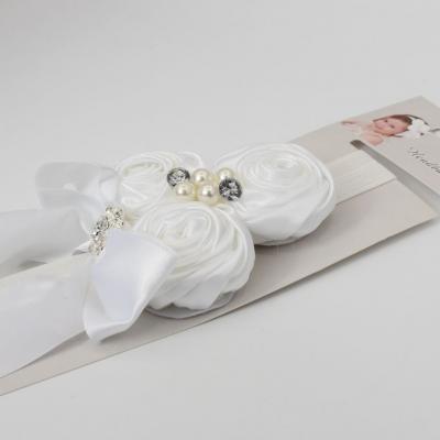 Süßes Mädchen Haarband mit Strass und Perlen - 4