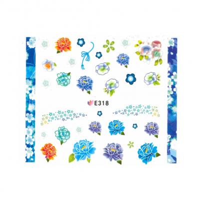 3D Nagel Sticker Nail Art Blaue Blume Aufkleber - 1