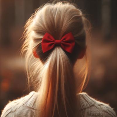 Haarschleife Zopf-Halter Bow rot - 1