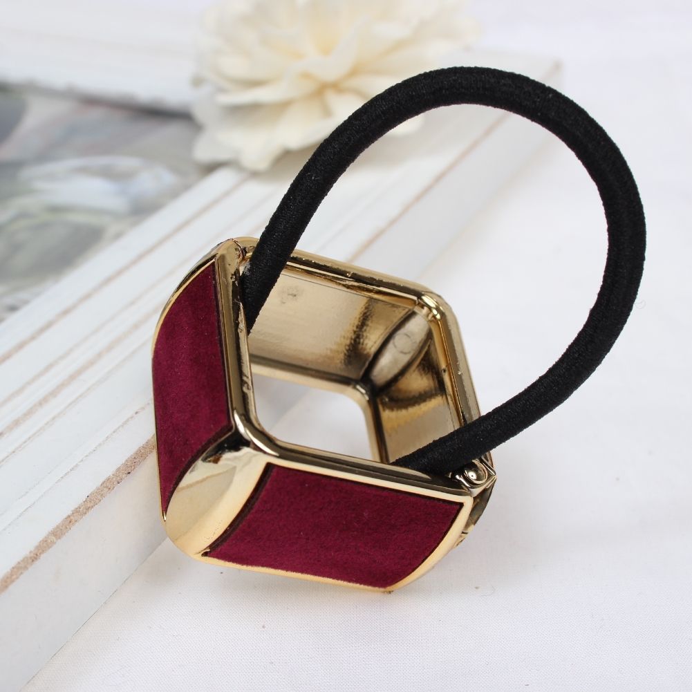 JUSTFOX Haarring Quadratisch Mit Blumen – Süßes Sommer-Accessoire Für Lockige & Glatte Haare