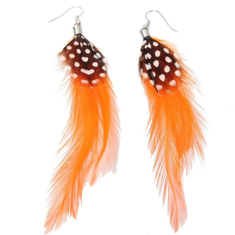 NET TOYS Indianer Ohrringe Mit Federn – Boho Hippie Schmuck, Braun-schwarz, 1 Paar