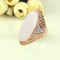 Edelstahl Ring groï¿½er ovaler glï¿½nzender Stein Modeschmuck Luxus Gr. 18