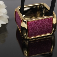 Haarring Quadratisch Glitzer in der Farbe Pink