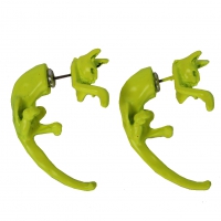 3D Katze Ohrstecker Ohrringe in der Farbe Gelb