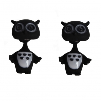 3D Eule Ohrstecker Ohrringe in der Farbe Schwarz
