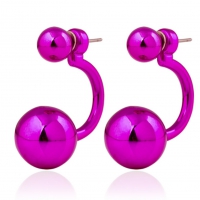 Schöne Doppelseitige Ohrringe in der Farbe Pink