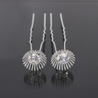 2 Haarnadeln Blume mit Strass