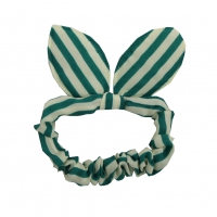 Hasenohren Haargummis Zopf-Halter Grün / Weiß gestreift